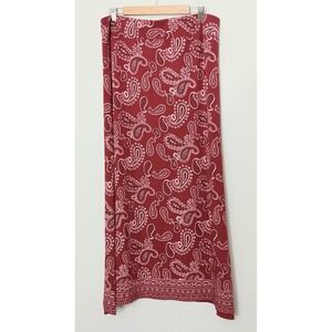 Belle by Kim Gravel Skirt Women's Size L Tripleluxe Knit Paisley Pull-On Maxi